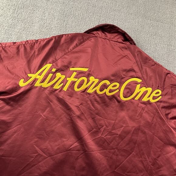 Vintage Nike Jacket Adult Large Red Long Sleeve Air Force One Button Up Casual - Picture 1 of 14
